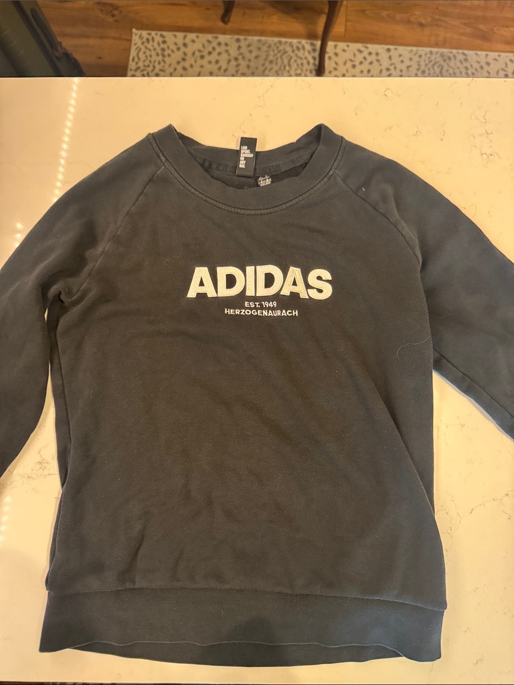 adidas Black Crewneck Sweatshirt with White Logo